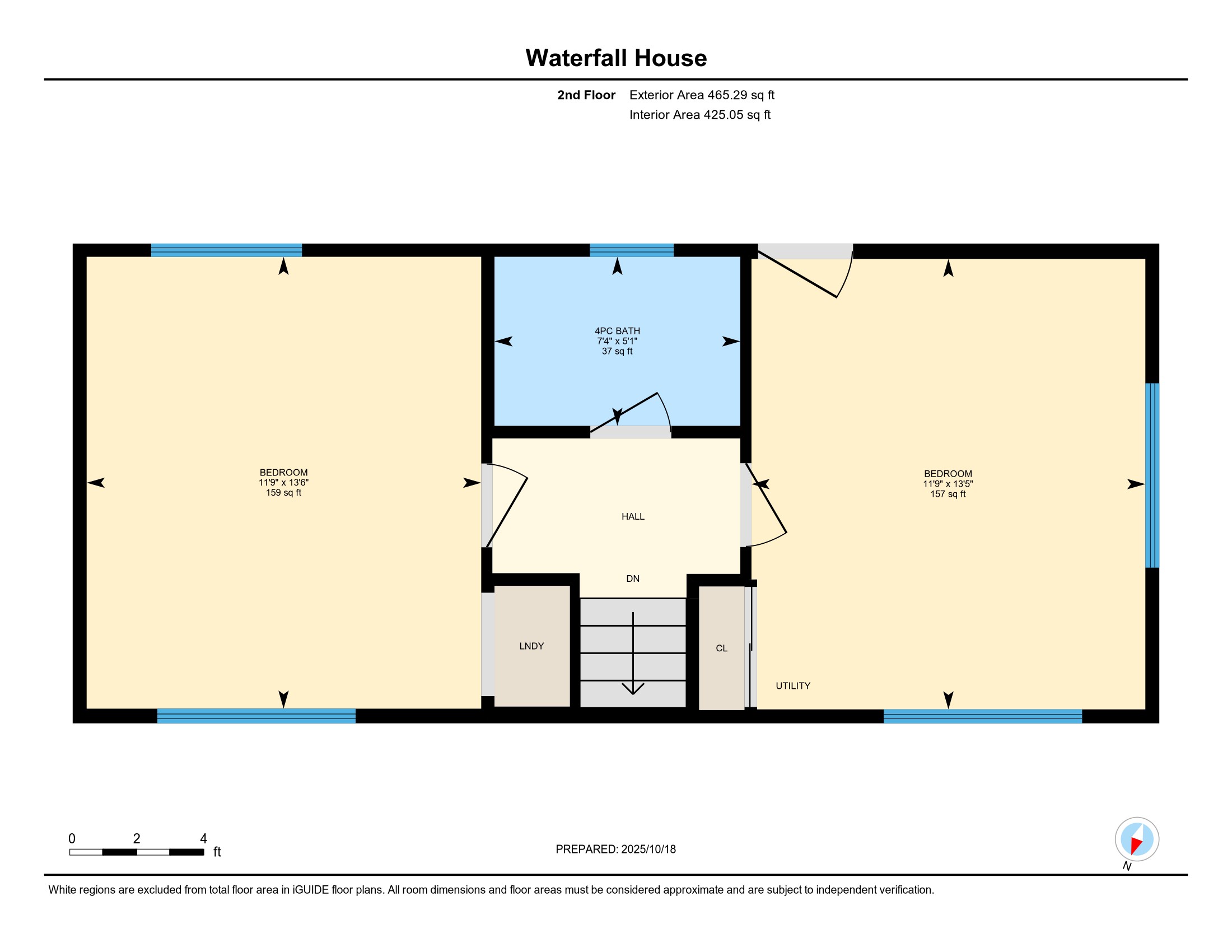 Floor plan of a versatile reuse space with two large rooms and a bathroom.